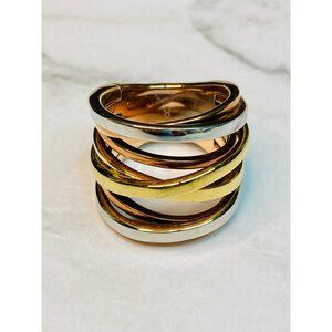 Michael Kors Tri-Tone Intertwined Ring Size 7.5 -333